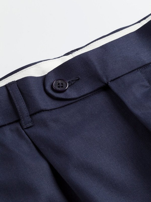 Men's Indigo Blue Deluxe Wool & Silk Pants Front