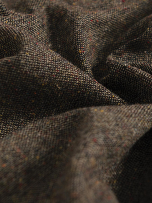 Bronze Brown Fine Donegal Tweed Pants Fabric Close Up