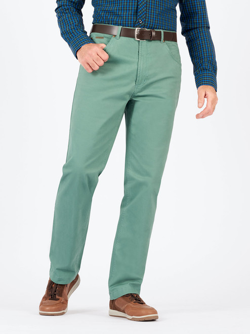 Men's Green Blue Stretch Jean Chino