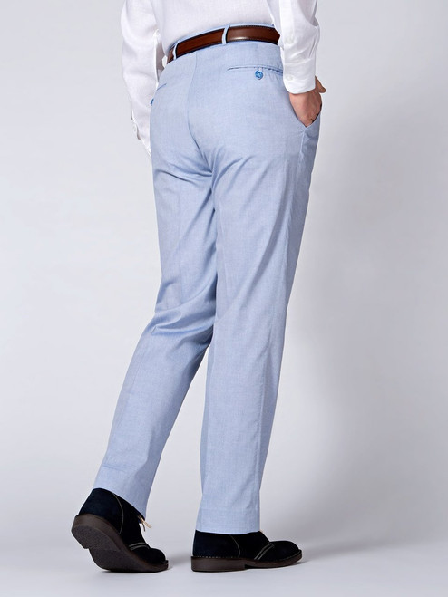 Sky Blue Flat Front Summer Suit Pants
