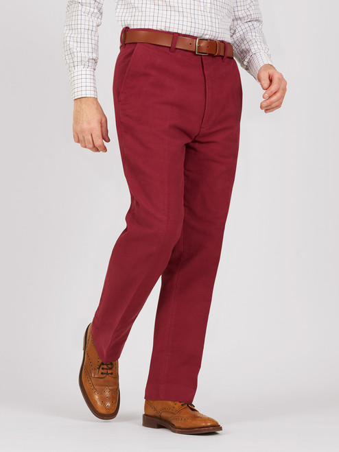 Men's Mulberry Red Moleskin Pants