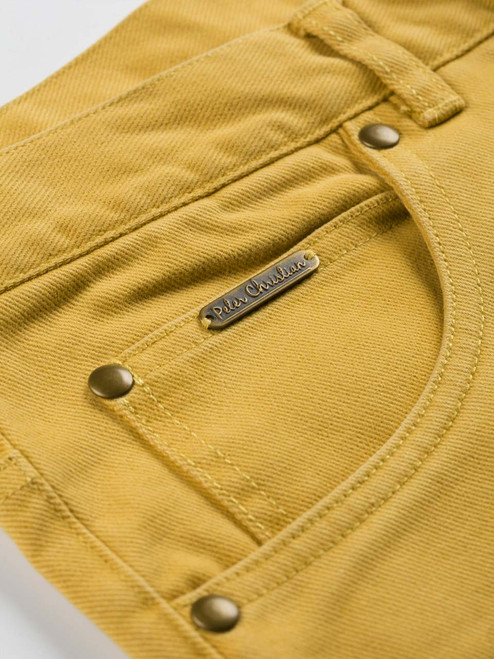 Men's Mustard Drill Jeans Pocket