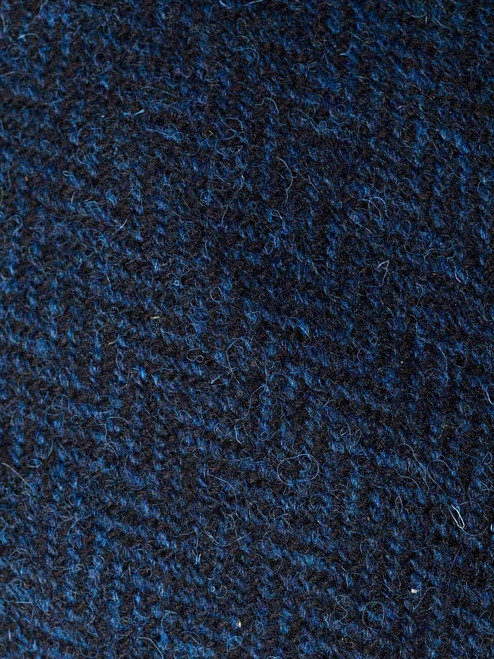 Blue Harris Tweed Flat Top Cap Fabric