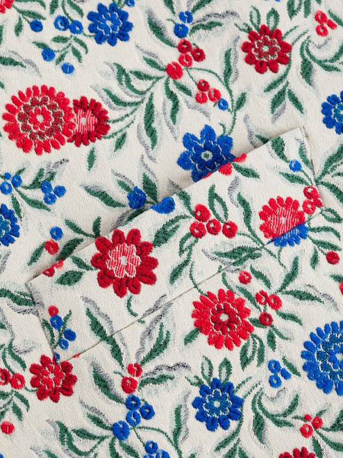 Detail of Men's Blue Floral Brocade Vest
