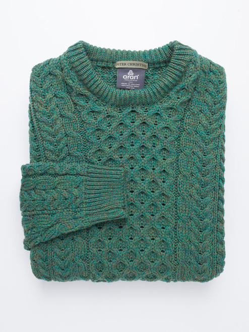 Green Traditional Irish Aran Sweater