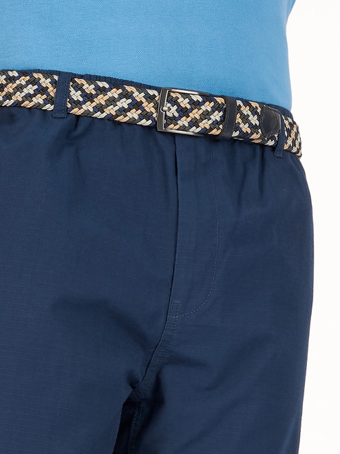 Men's Navy Blue Drawstring  Waist Pants Belt