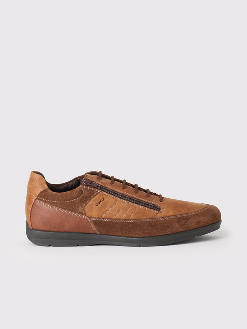 Men's Brown Geox Waxed Leather \u0026 Suede 