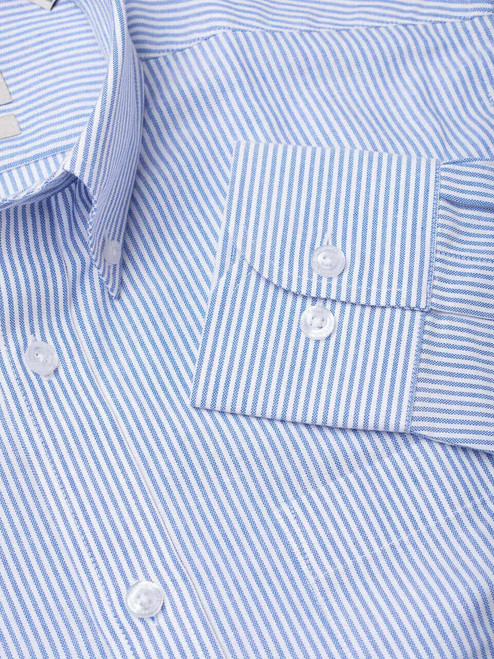 Men's Blue Stripe Cotton Shirt  Cuff