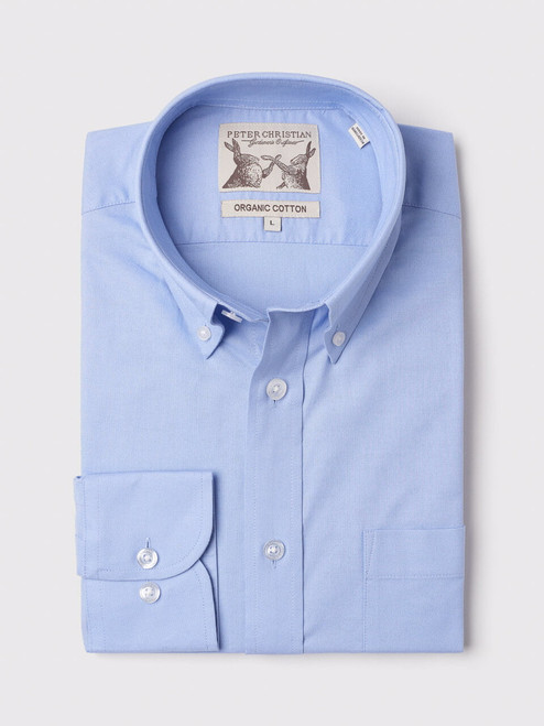 Men's Blue Cotton Shirt