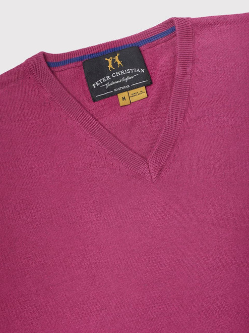 Men's Pink Cotton Cashmere Sweater Collar