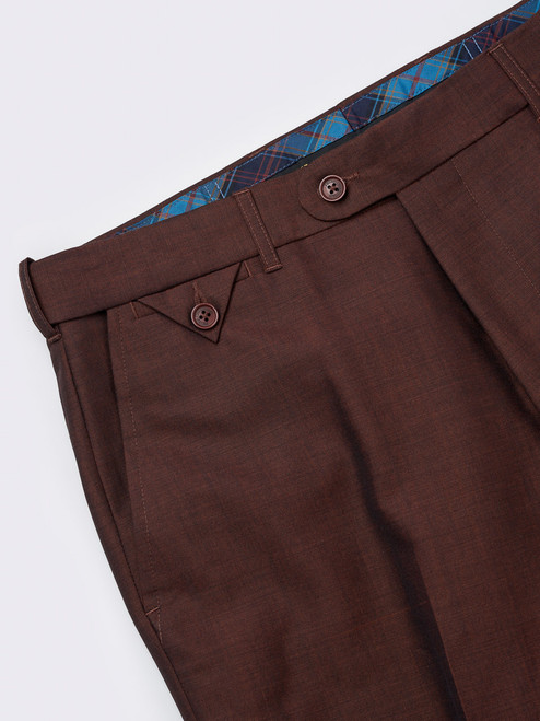 Chestnut Luxury Wool & Mohair Two Tone Pants Pockets