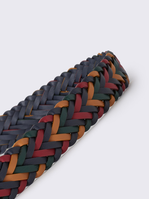 Men's Multi-Colour Cadiz Leather Braided Belt