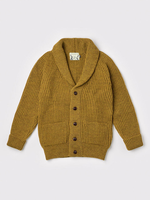 Peter Christian Men's Mustard Shawl Neck Cardigan