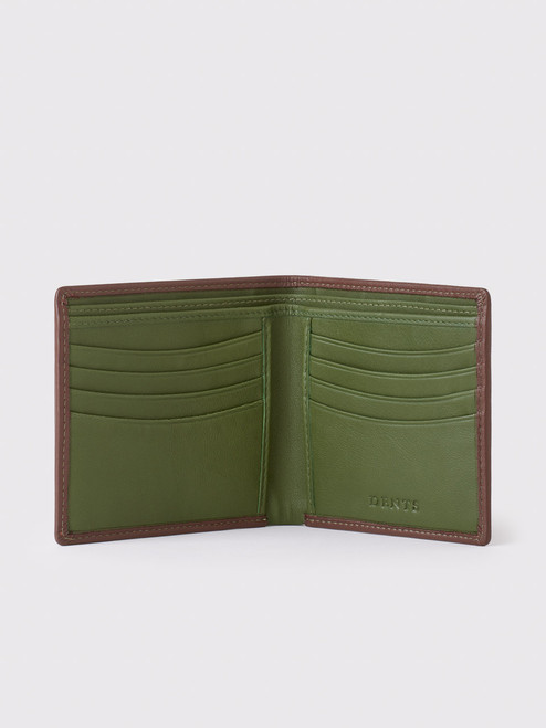 Brown Two Color Nappa Leather Wallet RFID Blocking