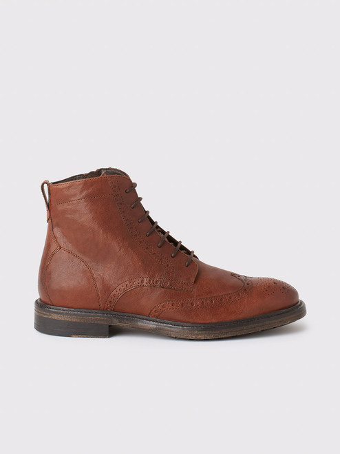 Geox Men's Brown Breathable Brogue Style Boots