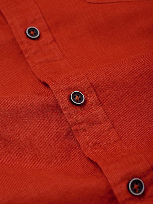 Men's Orange Fine Cotton Corduroy Shirt Fabric