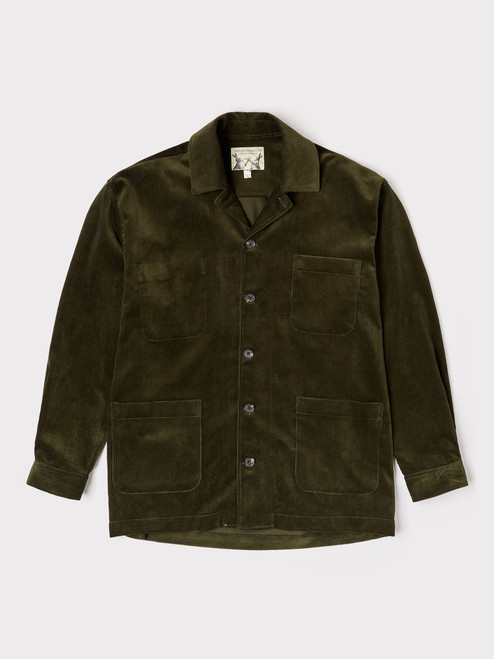 Men's Green Corduroy Chore Shacket Jacket