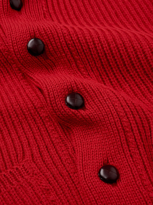 Men's Red Shawl Neck Cardigan Fabric