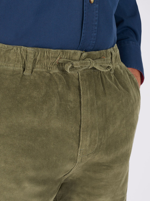 Lovat Green Corduroy Drawstring Waist Pants