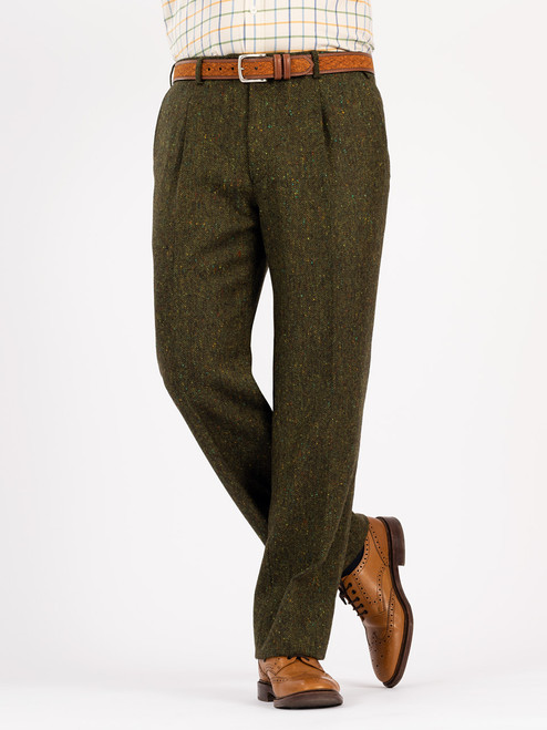 Green Donegal Tweed Pants