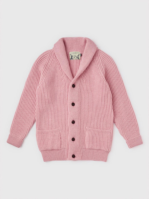 Men's Pink Shawl Neck Cardigan