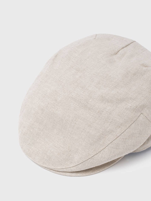 Stone Irish Linen Flat Cap