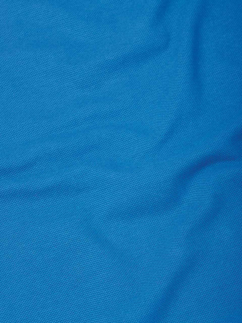 Men's Blue Contrast Trim Piqué Cotton Polo Shirt Fabric