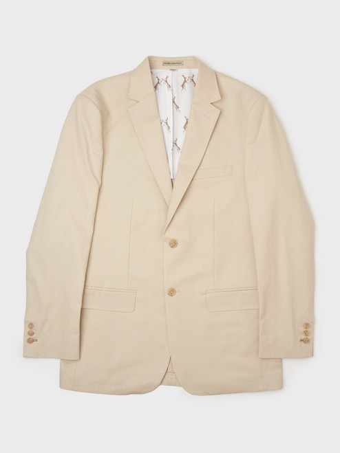 Men's Stone Beige Cotton & Linen Jacket | Peter Christian