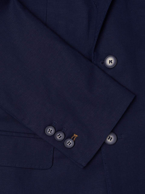 Navy Linen and Cotton Suit Jacket