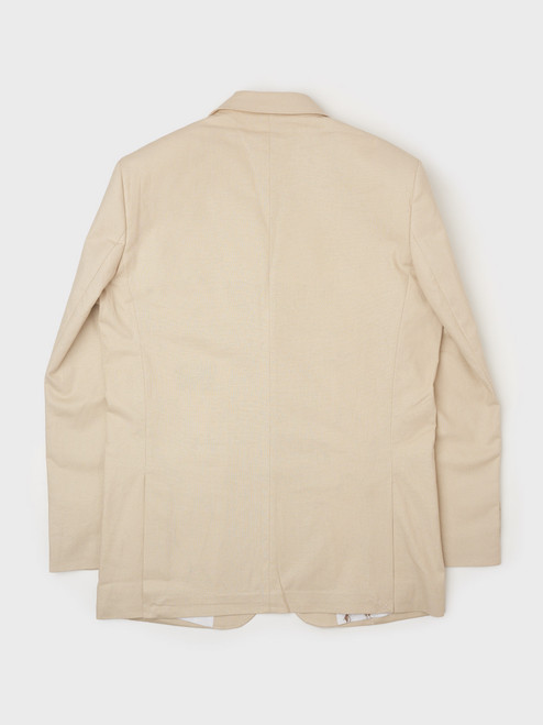 Stone Linen and Chino Suit Jacket Back