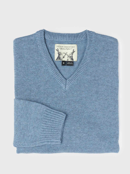 Blue Seawool Pullover Sweater Fold