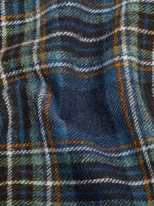 Blue Wool Check Scarf