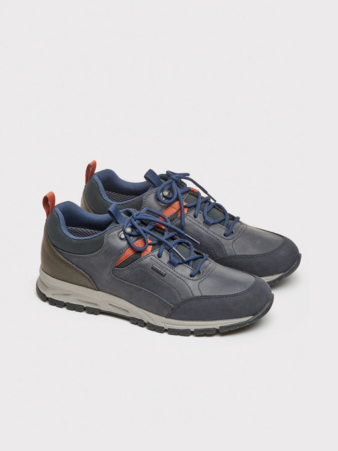 Navy Geox Amphibiox Waterproof Trainers