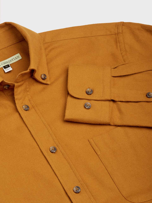 Mustard Brushed Cotton Shirt