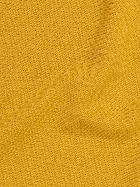 Men's Yellow Gold Pique Polo Shirt Fabric Close Up