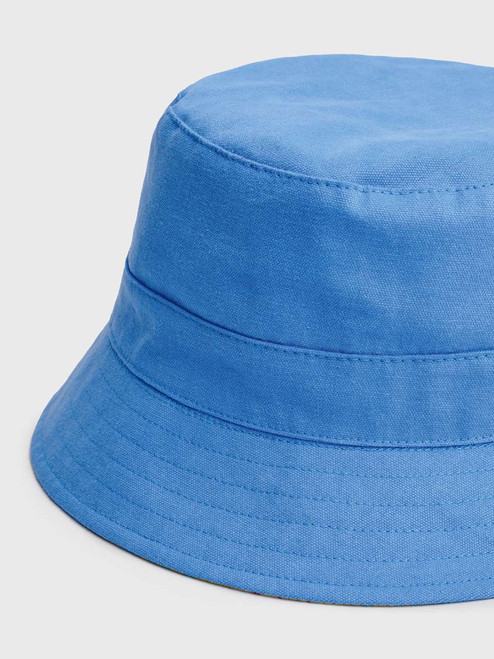 Blue Reversible Bucket Hat Peak