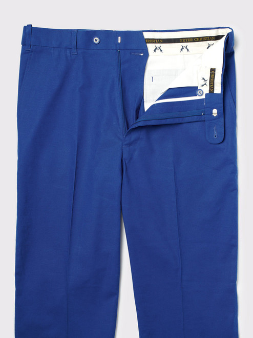 Men's Blue Cotton Linen Suit Pants French Bearer
