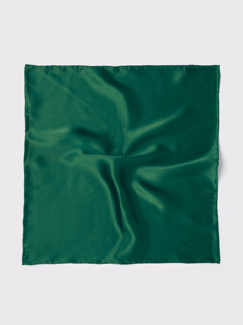 Mens Bottle Green Satin Pocket Square