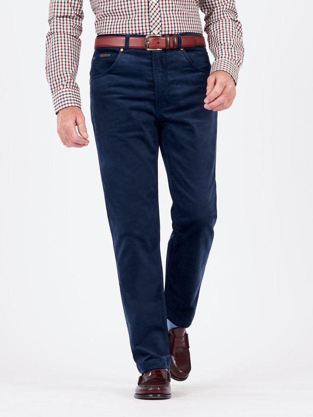 Men's Blue Indigo Needle Cord Jeans | Peter Christian