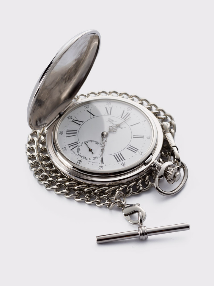 Chrome Hunter Pocket Watch