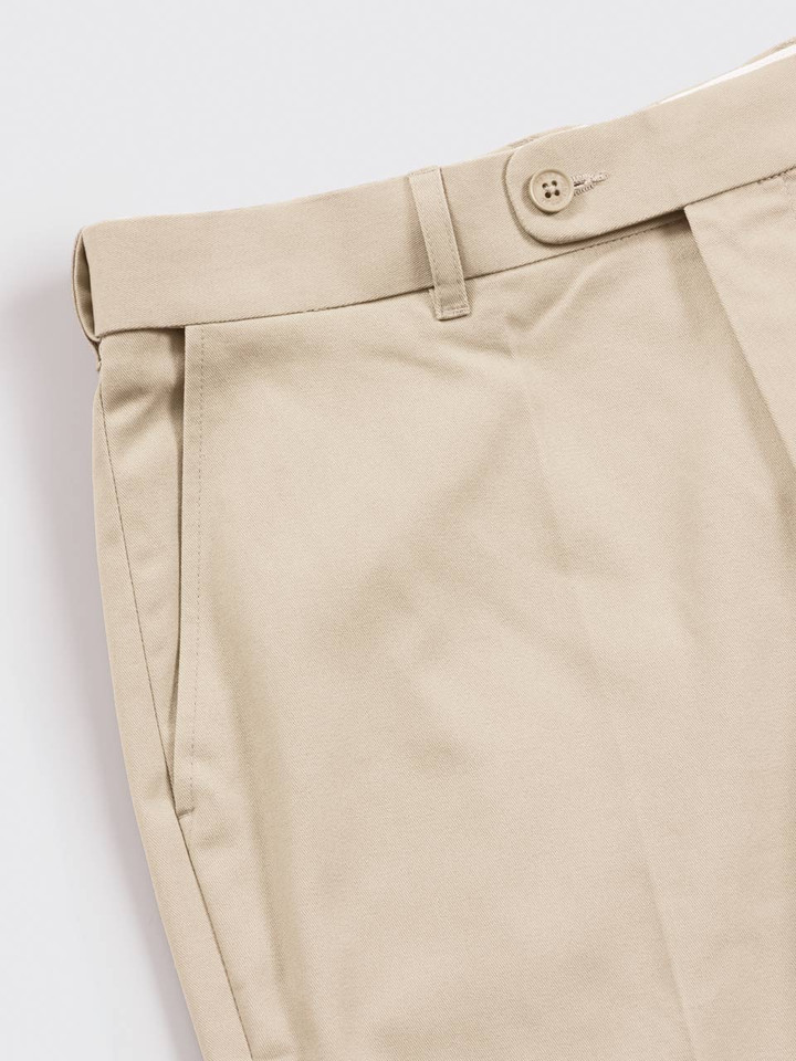 Men's Stone Flat Front Chino Pants Front Pocket