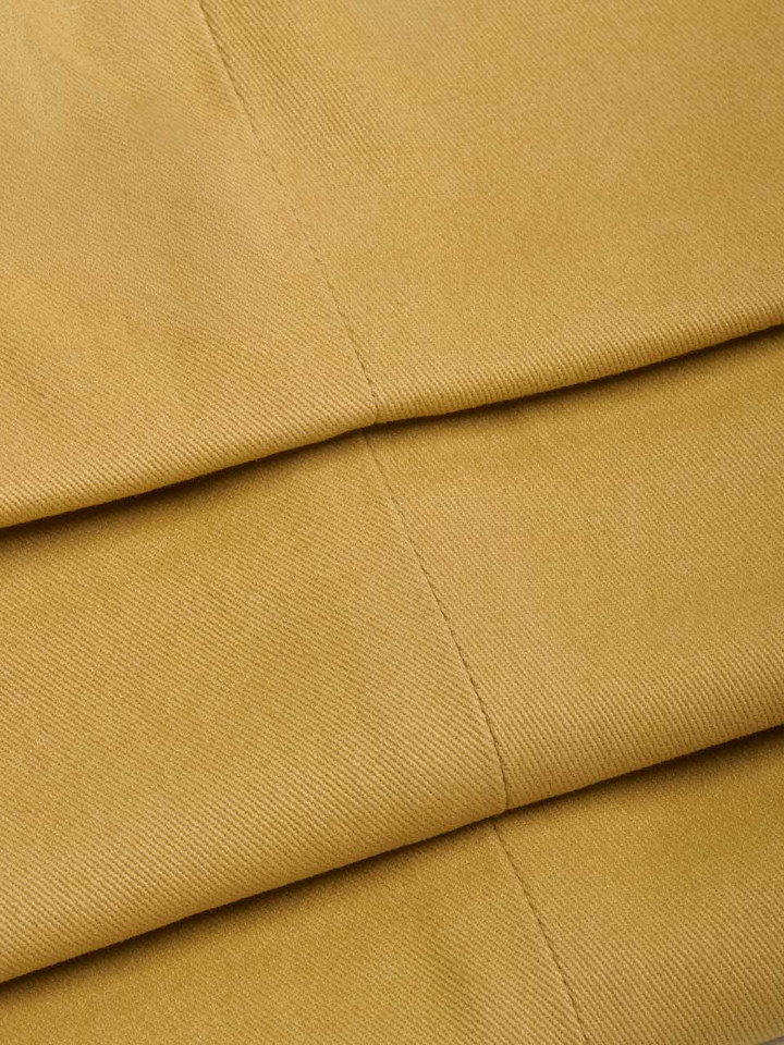 Men's Mustard Yellow Cotton Pleated Dress Shorts Fabric
