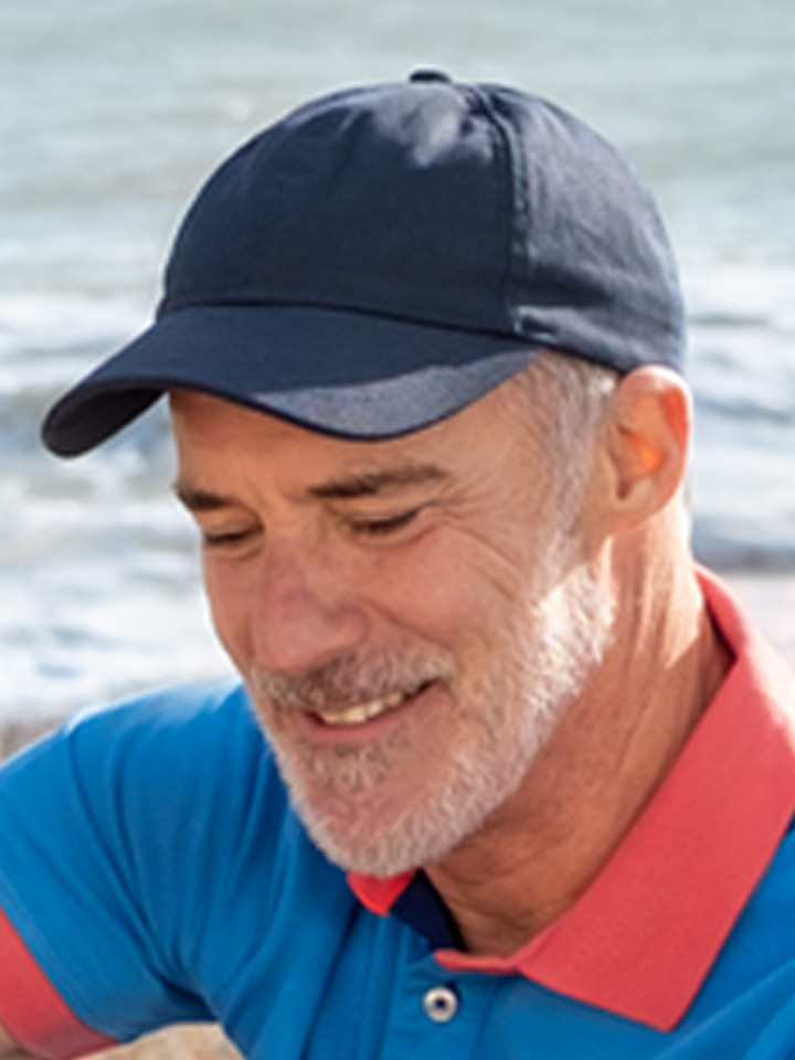 Men's Navy Cotton Baseball Cap Model