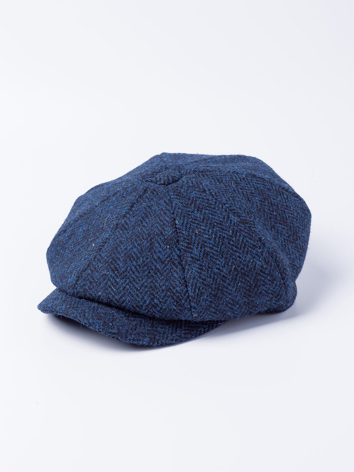 Men's Blue Harris Tweed® Baker Boy Cap
