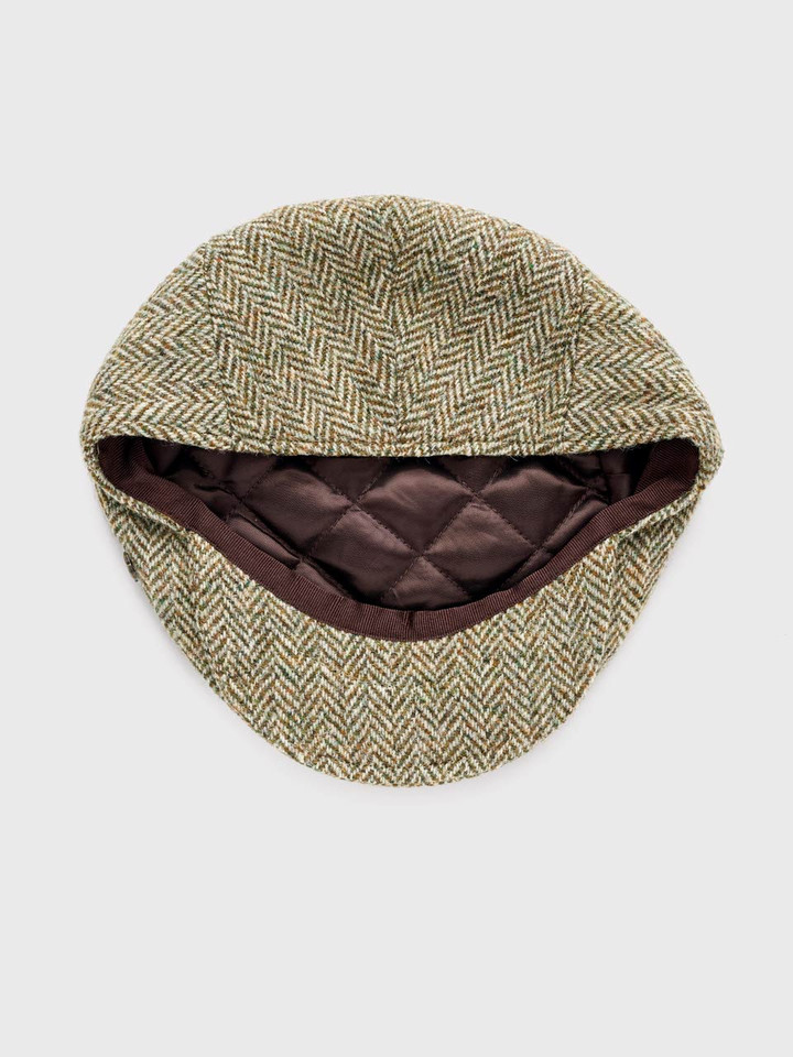 Oat Harris Tweed® Flat Top Cap Inside