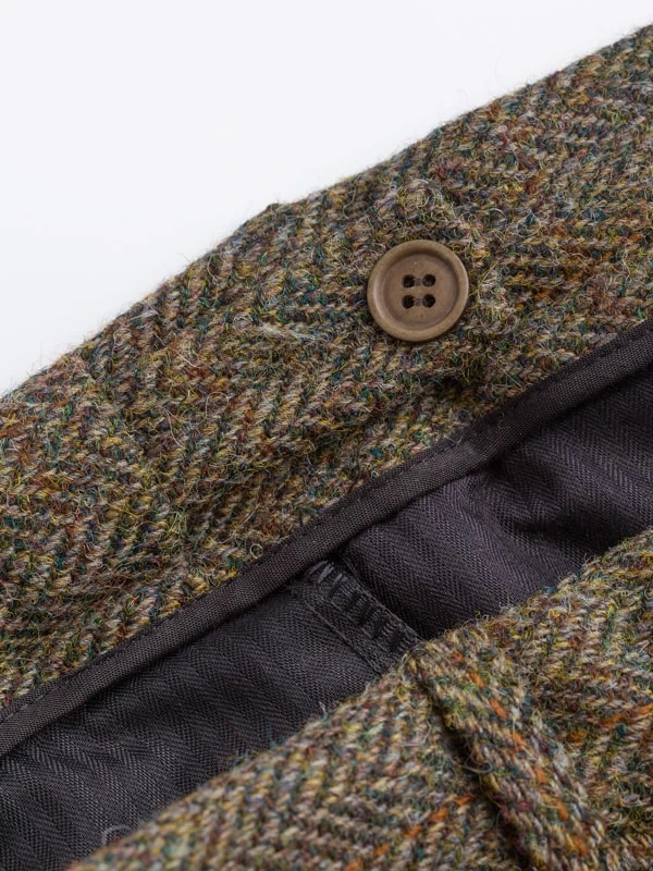 Men's Brown Harris Tweed Pants Adjustable waistband