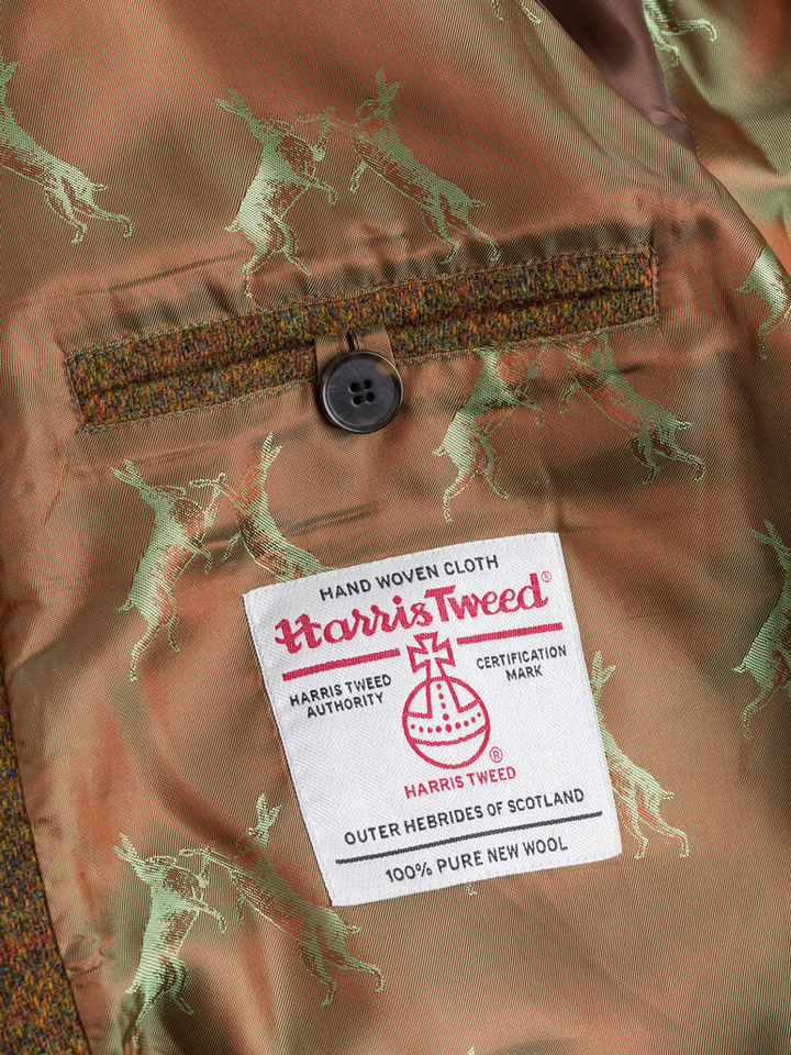 Harris Tweed Orb on Amber Harris Tweed Harrington Jacket