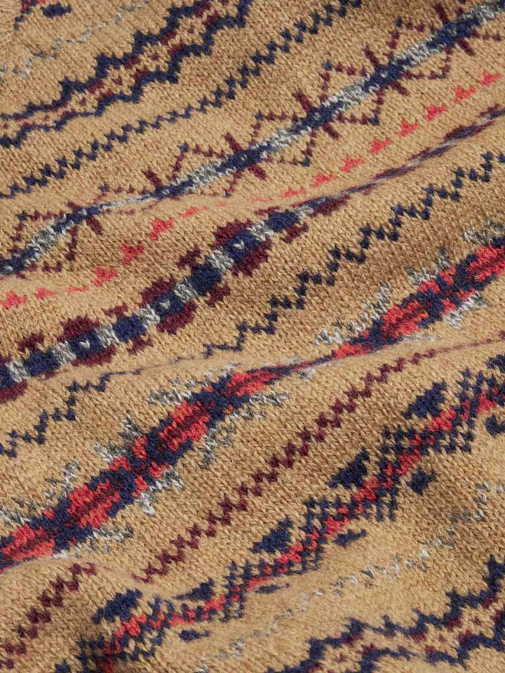 Caramel Lambswool Fairisle Slipover Fabric