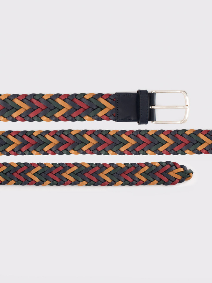 Mens Cadiz Braided Belt in Multi