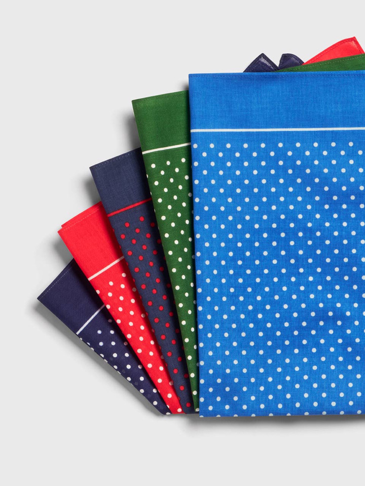 Multicolored Cotton Handkerchief Box Set